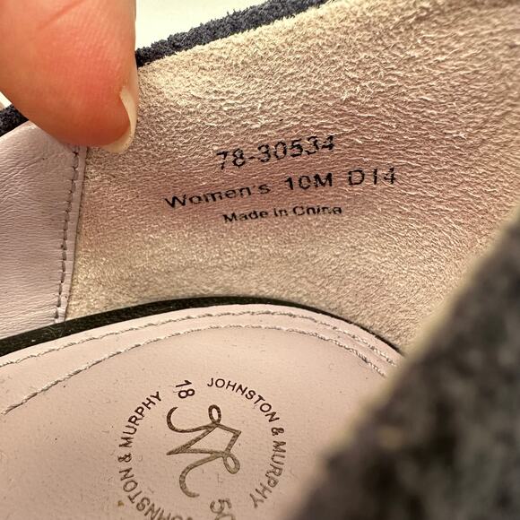 Johnston and Murphy Navy Blue Corduroy Platform Heels Pumps Womens 10M - Picture 8 of 11